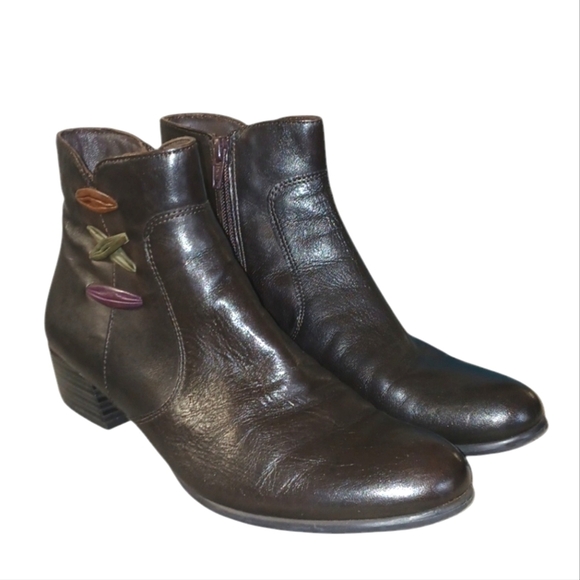 Canal Grande Beate Brown Leather Ankle Boot Women's size 8 Brown Booties - Picture 7 of 13